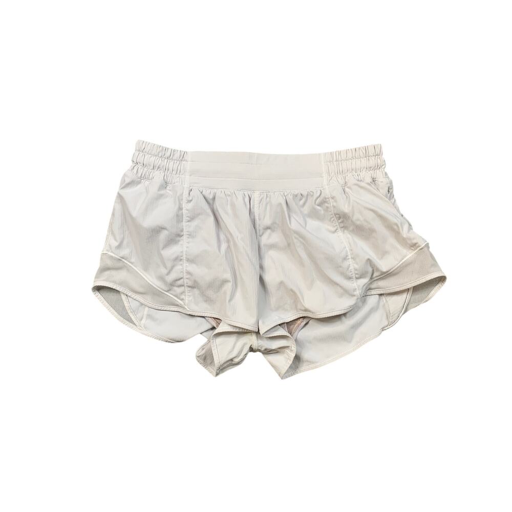 Lululemon Shorts Womens 6 Ash Hotty Hot Lined Sheer Panels Sweat Wicking Running